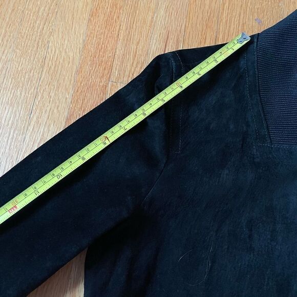 GUCCI Black Suede 100% Leather Bomber Jacket Made in Italy sz 44EU - Picture 15 of 16